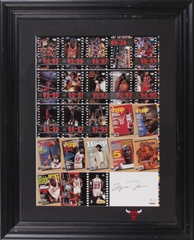Michael Jordan Signed 1997-98 Upper Deck "Living Legend" Uncut Limited Edition Printers Proof Basketball Card Sheet (#2/4) – UDA